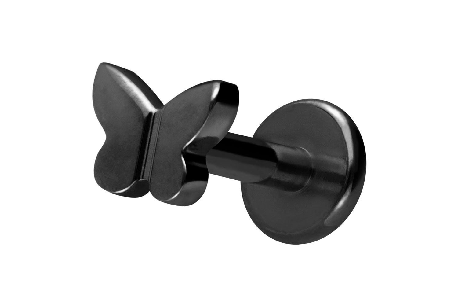 Titan Labret Piercing mit Innengewinde SCHMETTERLING